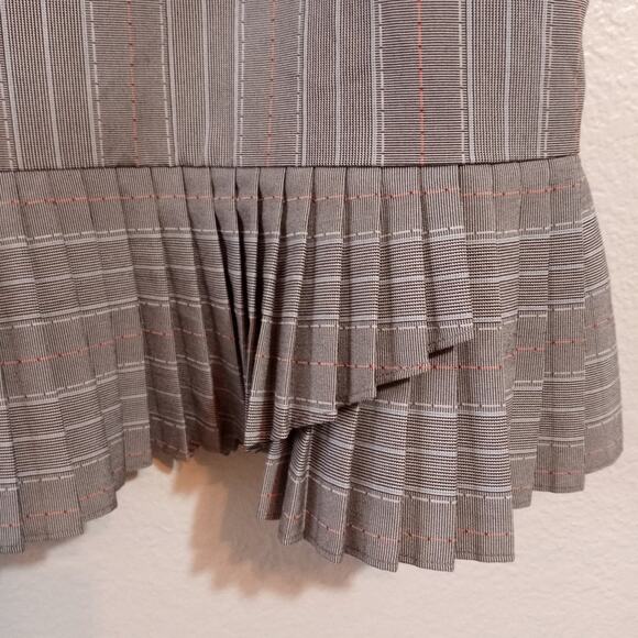 Versailles Beige Knee Length Pinstripe Skirt Flirty Hemline 10 - Picture 11 of 11